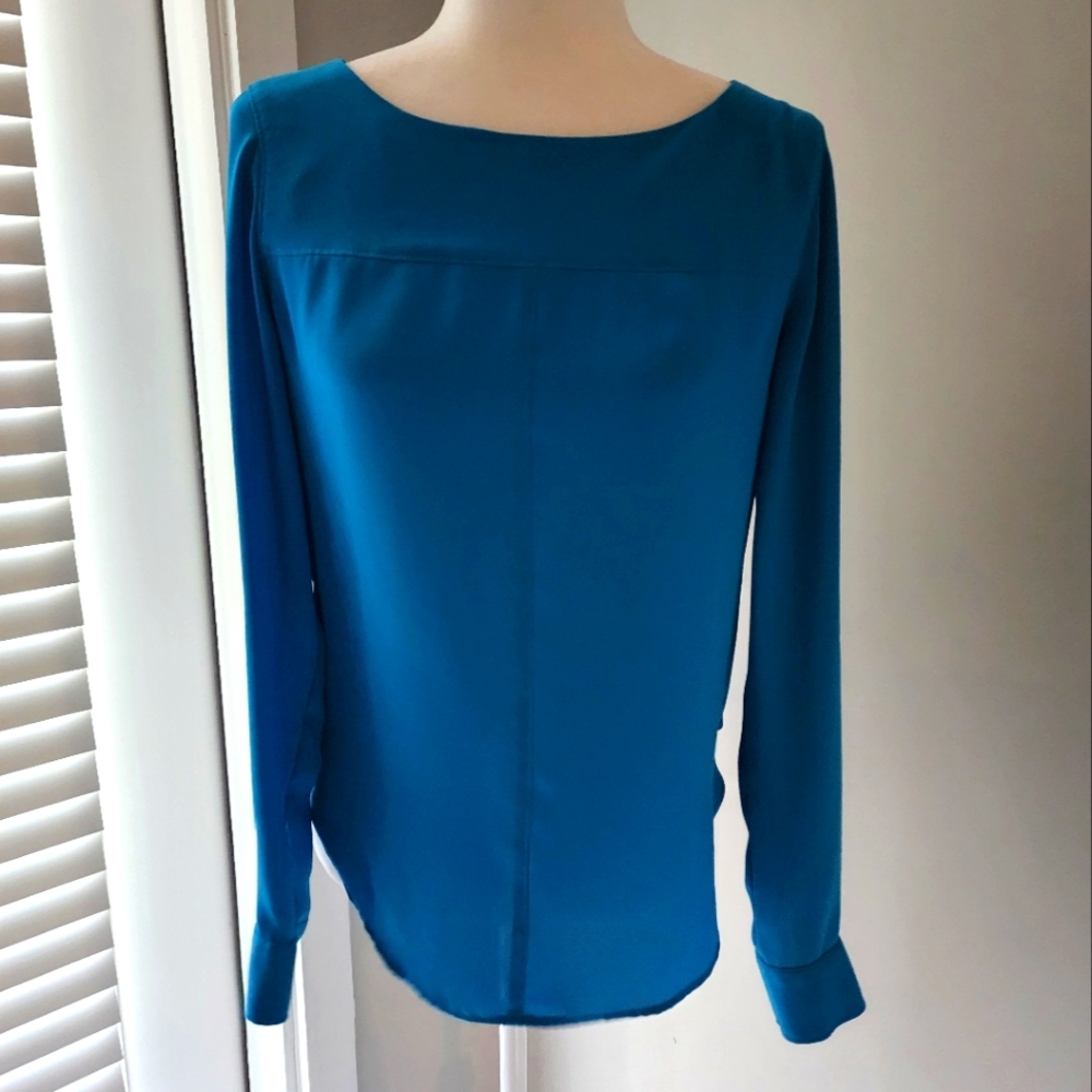 Ann Taylor Loft Vibrant Blue Tunic Blouse